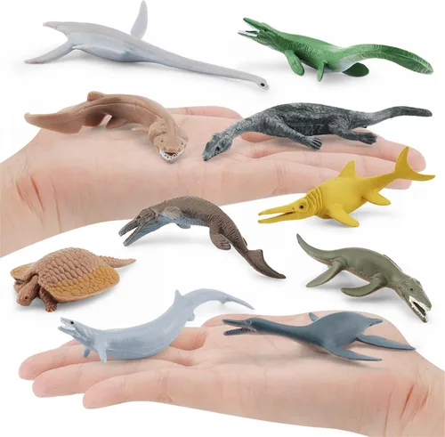 Vista 5 de Minijuguetes de criaturas marinas prehistóricas, juego de juguetes de dinosaurio antiguo, figuras de animales marinos de 2 a 4 pulgadas, decoración