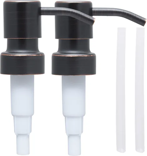 Vista 9 de Bombas dispensadoras de jabón y loción de acero inoxidable, reemplazo para tus botellas (negro mate, paquete de 2)
