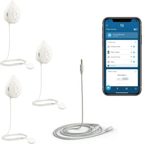 Vista 17 de Moen Flo Detector de fugas de agua inteligente, alarma de sensor de goteo o inundación para el hogar, 1 paquete, blanco, 920-004