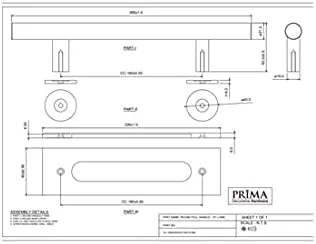 Vista 8 de Prima - Tirador decorativo para puerta corrediza y mango empotrado, redondo