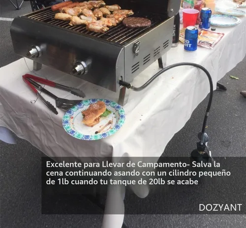 Vista 6 de Steak Saver Adaptador de tanque de propano de 1 lb a 20 lb para parrilla con cilindro de 1 lb 1"-20 Female Throwaway Cylinder adapter fits QCC1
