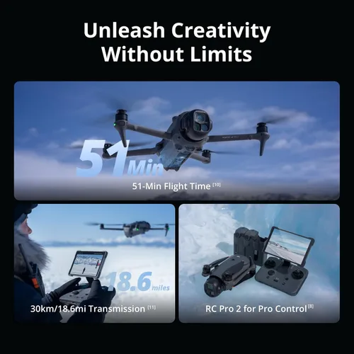 Vista 6 de DJI Mavic 4 Pro Drone con DJI RC 2, dron insignia de cámara triple con cámara Hasselblad CMOS 4/3 de 100MP, para profesionales, transmisión de video