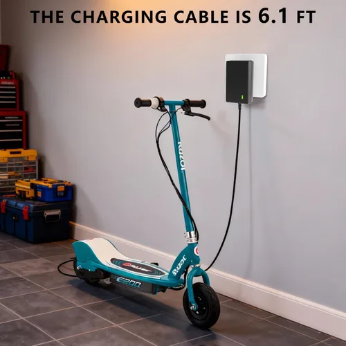 Vista 6 de Cargador de 24 V compatible con Razor E300, E200, E100, PR200, MX350, Dirt Quad, Pocket Mod, conector - Cable de alimentación de 3 clavijas