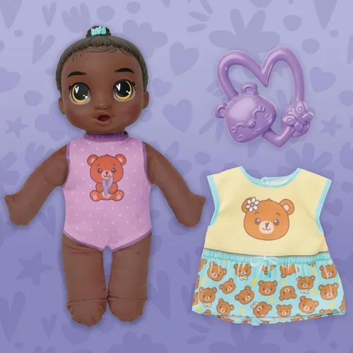 Vista 7 de Baby Alive Beary Soft Snuggles Baby Doll, pelo negro (exclusivo de Amazon)