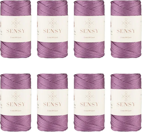 Vista 22 de Cuerda de poliéster Sensy Premium de 3 mm, 120 metros, 100% cordón de polipropileno, cuerda de macramé de 3 mm, cordón para bolsos de ganchillo