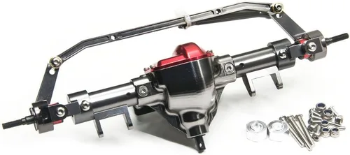 Vista 4 de Juego de ejes delanteros y traseros de aluminio CNC para 1/10 SCX10 RC Crawler Axial Heavy Duty Version (Titanio)