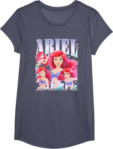 Vista 15 de Disney Camiseta de la princesa Ariel de la Sirenita Multi Pose, Negro
