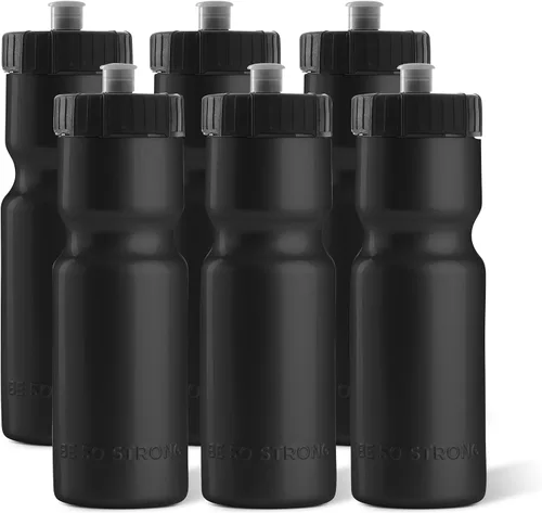 Vista 17 de Botellas de agua deportivas 50 Strong – Botellas de plástico reutilizables de 22 oz libres de BPA con tapa de tracción – Fabricadas en EE. UU.