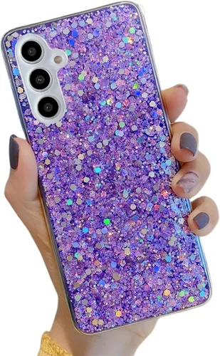 Vista 17 de YTanazing Funda para Samsung Galaxy S24 FE con purpurina, bonita funda con diamantes brillantes para mujeres y niñas, fundas de goma delgada a