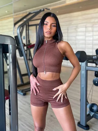 Vista 5 de OQQ Pantalones cortos de yoga de 3 piezas para mujer, acanalados, cintura alta, levantamiento de glúteos, leggings atléticos