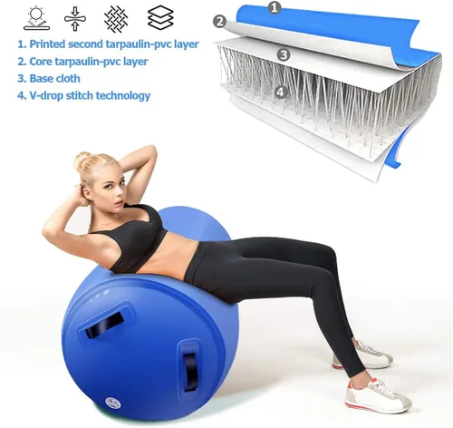 Vista 4 de Colchoneta inflable de gimnasia para gimnasia de 25/35/35 pulgadas, con bomba de aire eléctrica para entrenamiento, yoga, backflip, uso doméstico