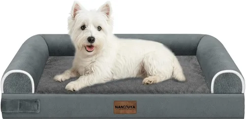 Vista 20 de NANUYA - Cama ortopédica para perros de tamaño mediano/grande, lavable: Camas con almohada para perros de tamaño mediano/grande, sofá de espuma