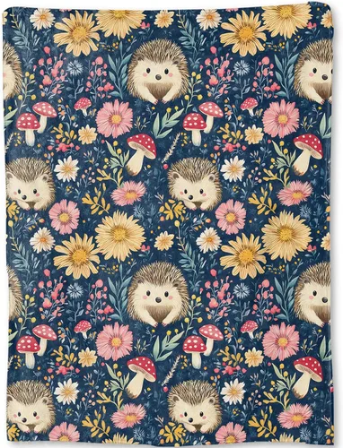 Vista 19 de Manta Bonita de Conejo - Adorable Manta de Forro Polar de Conejo con Diseño Floral en Lavanda Pastel, Regalos para Niños y Niñas, Suave y Cálida