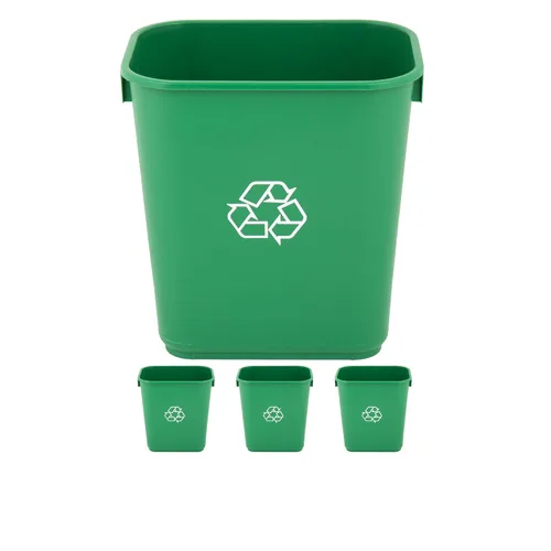 Vista 65 de Cubo de basura rectangular beige de 10 galones para restaurante, papelera comercial, papelera de plástico para oficina, cubo de basura para baño