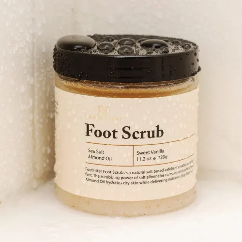 Vista 5 de FootFitter - Exfoliante natural para pies para hombres y mujeres, exfoliante de sal marina (11.2 onzas) Smooths Rough Skin, Reduces Calluses &