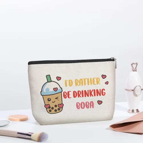 Vista 5 de Bolsa de maquillaje para fanáticos, regalos para mujeres, amantes de las canciones, amantes de la película, bolsa de cosméticos, regalo de viaje