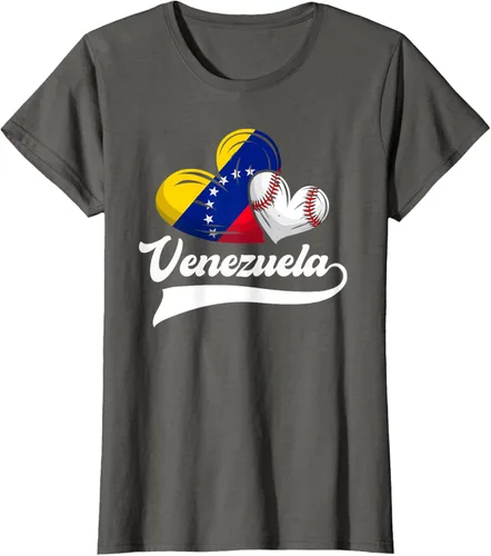 Vista 58 de Camiseta de béisbol venezolana con diseño de corazón y bandera de Venezuela, Negro