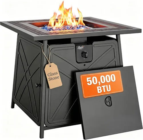Vista 11 de BALI OUTDOORS - Mesa rectangular de gas propano para hoguera (42 pulgadas, 60.000 BTU)