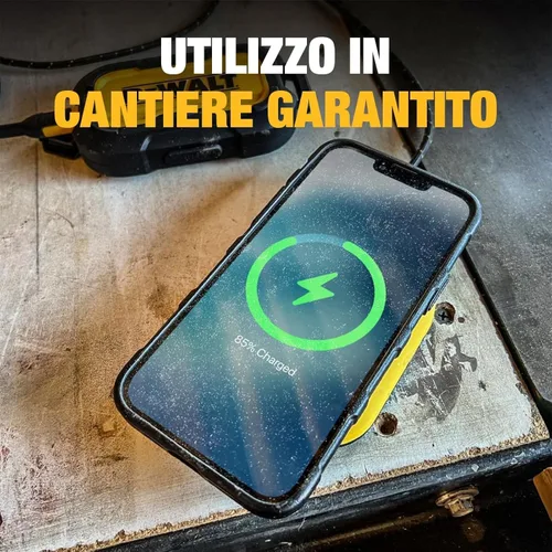 Vista 2 de DEWALT - Cargador inalámbrico resistente de 10 W máximo, almohadilla de carga rápida inalámbrica compatible con iPhone 17/16/15/14/13/12/11/X/8 Pro