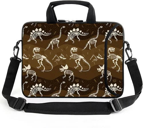 Vista 14 de Funda para laptop de 15.6 pulgadas, estuche para chromebook, correa de hombro ajustable con asa, bolsillo para accesorios (Galaxias azules)