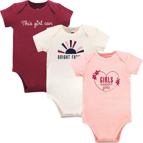 Vista 303 de Hudson Baby baby-girls Cotton Bodysuits 3-pack
