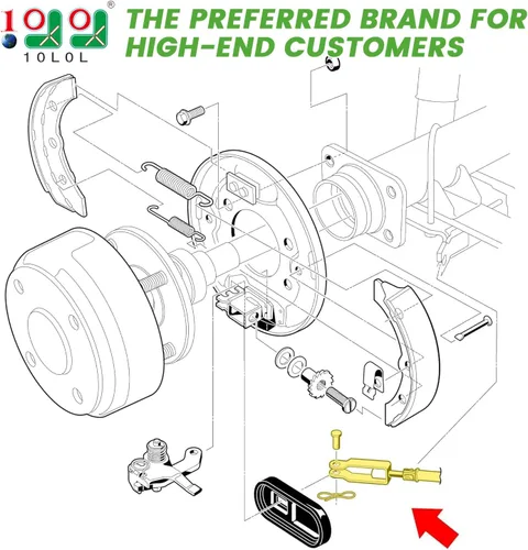 Vista 2 de 10L0L Cable de freno de carrito de golf para Precedent 2004 y Tempo 2018 en adelante G & E, lado del pasajero y del conductor, OEM # 103528701