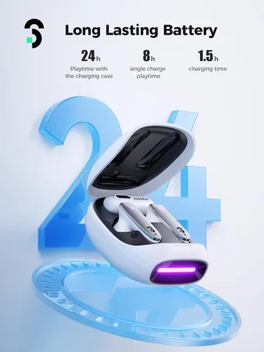 Vista 6 de SOOMFON VR Wireless Gaming Earbuds 16ms Low Latency, Dual Connection, 2.4GHz Wireless, USB-C Dongle Included-Compatible with Meta Quest 3,Quest