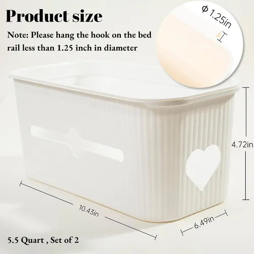 Vista 4 de Caja de almacenamiento para mesita de noche, organizador de pañales para cama de niños, cuna, corral, corralito, dormitorio del bebé, artículos