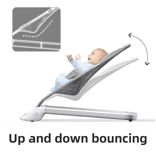 Vista 2 de Derson Bouncer para bebé, asiento portátil para bebés de 0 a 6 meses, silla gorila para bebés recién nacidos con 8 música relajante, plegable