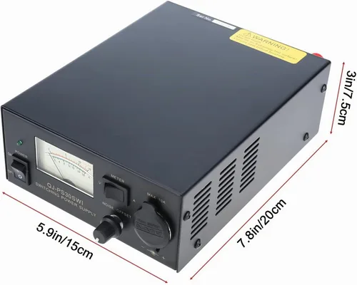 Vista 2 de Fuente de alimentación de 13.8 V 30 A CC, convertidor de potencia de banco regulado analógico con enchufe para encendedor de cigarrillos