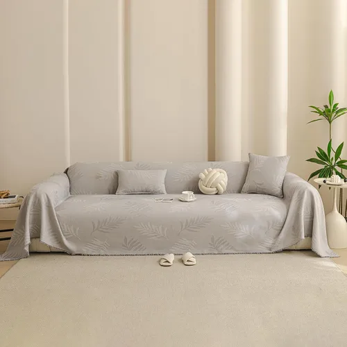 Vista 10 de Funda de sofá de felpilla bohemia con borlas, funda antideslizante suave para sofá de 1 a 2 plazas, protector de muebles lavable para perros