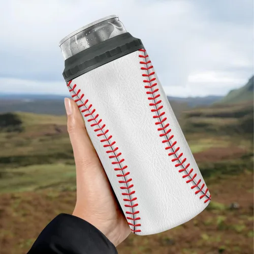 Vista 5 de winorax Vaso de béisbol 4 en 1, enfriador de latas de béisbol de acero inoxidable, vasos aislados para café, taza de viaje con tapa, vasos de regalo