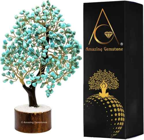 Vista 34 de Árbol de la vida con múltiples piedras preciosas naturales curativas de primera calidad, bonsái de Feng Shui, para decoración del hogar y la oficina