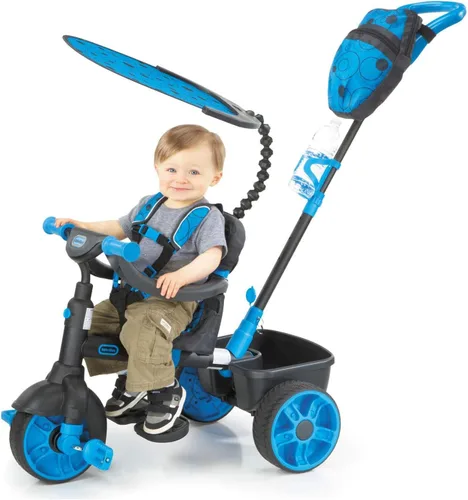 Vista 2 de Triciclo Little Tikes 4-en-1 Deluxe Edition, 20 pulgadas, Azul Neón