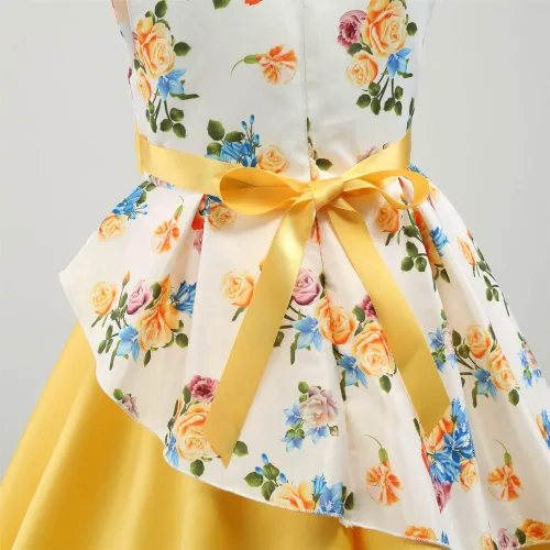 Vista 6 de COMISARA Vestidos de flores para niñas 2-9T, vestidos de fiesta de concursos de Pascua