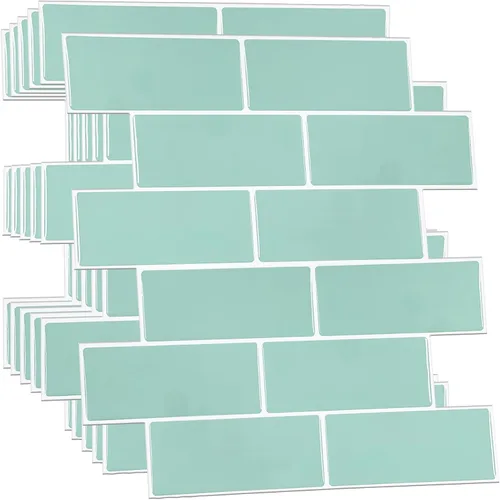Vista 9 de WALPLUS - 12 Hojas de azulejos adhesivos 3D, 12 x 6 pulgadas, despega y pega, para loseta en muro, cocina, baño y metro, adorno resistente al calor