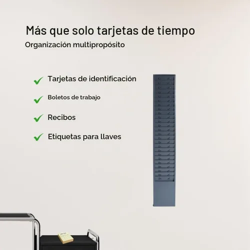 Vista 6 de Organizador de pared de metal de 25 ranuras, estante para tarjetas