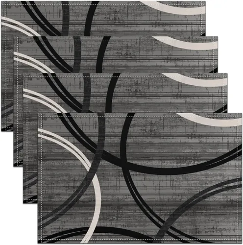 Vista 7 de Modern Circles - Juego de 4 manteles individuales de 12 x 18 pulgadas, patrón geométrico abstracto, decorativo, para niños, adolescentes y adultos