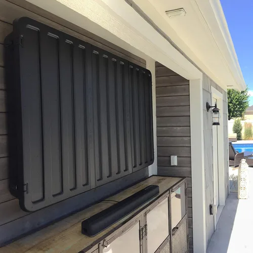 Vista 8 de Storm Shell Cubierta dura para TV al aire libre, protección resistente a la intemperie para televisión, se monta directamente en la pared, soporte