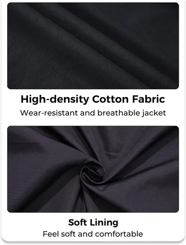 Vista 7 de WenVen Chaqueta militar de algodón de primavera para hombre, abrigo de lona ligero casual