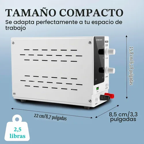 Vista 2 de FEITA Fuente de alimentación de CC variable, 30 V 5 A, fuentes de alimentación de laboratorio de banco de alta precisión ajustable con pantalla LED