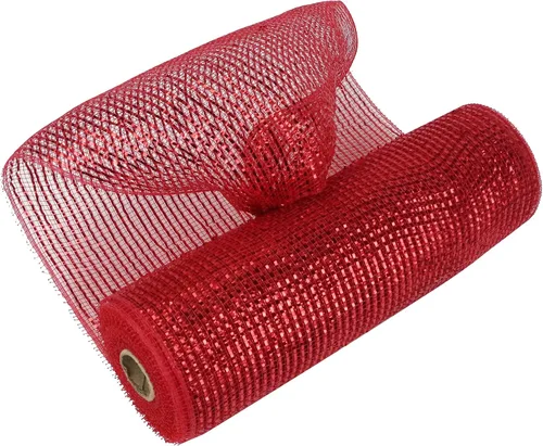 Vista 14 de MEEDEE Cinta de malla dorada de 10 pulgadas de ancho x 30 pies - Rollo de malla metálica decorativa para coronas de árbol de Navidad, guirnalda