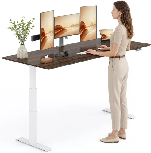 Vista 23 de FLEXISPOT E8 Premium North American - Escritorio de pie de nogal negro