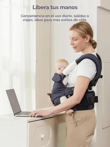 Vista 8 de bonoch EaseFit - Portabebés para recién nacidos a niños pequeños, perilla de ajuste para desarrollo saludable de la cadera del bebé, correa