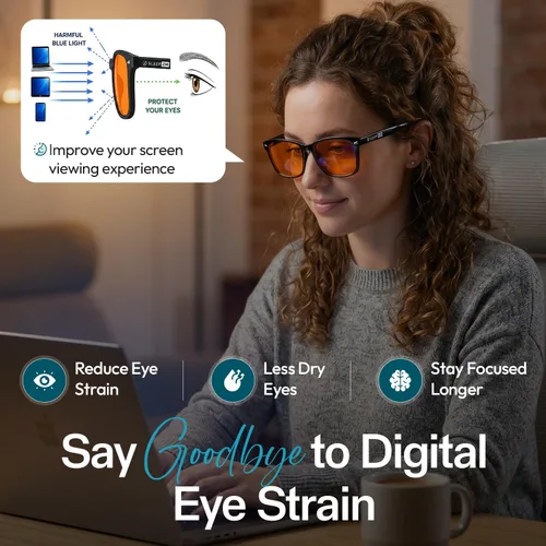 Vista 4 de Sleep ZM Blue Light Blocking & Light Sensitivity Glasses with 14 Lens Types