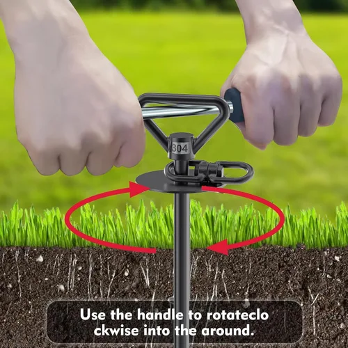 Vista 7 de TOMBABY Estaca de amarre para perros - Resistente de acero inoxidable 304, corredor para perros, anclaje de suelo con giro de 360° y antienredos