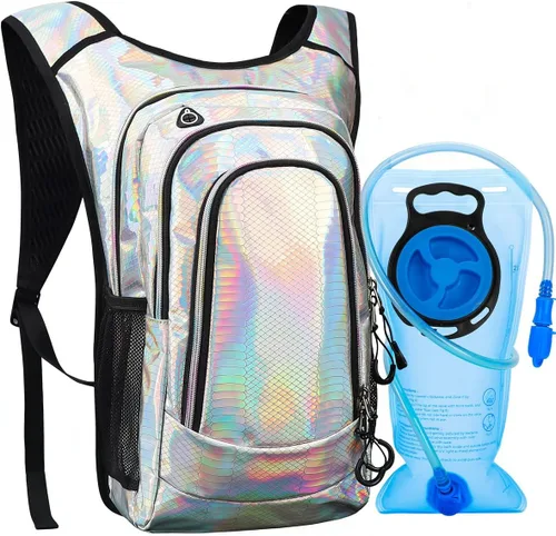 Vista 12 de Hydration Backpack, Festival Rave Hydration Pack, Water Backpack with 2L Hydration Bladder, Rave Backpack Hydration Pack Hydropack Hydro for Hiking