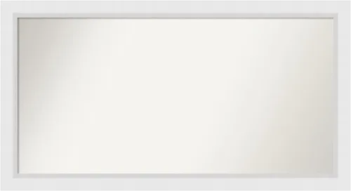 Vista 278 de Amanti Art Espejo de baño blanco para sobre el fregadero, 24 x 26 pulgadas, espejo rectangular blanco y blanco, marco de madera contemporáneo