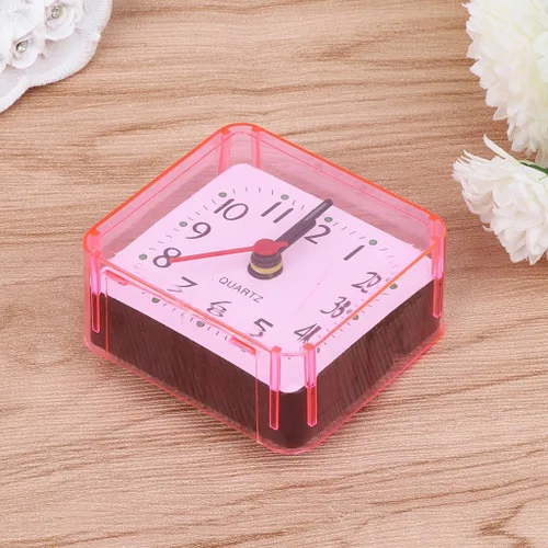Vista 5 de Reloj despertador cuadrado compacto aumento de repetición, accesorio para suministros de despertador de oficina en casa, reloj de pared, silencioso