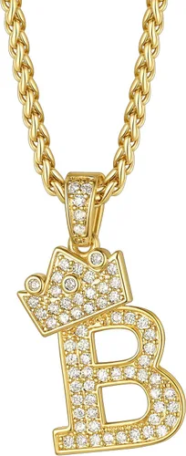 Vista 28 de Richsteel Collar con colgante de letra inicial A-Z para hombres y mujeres Initial A
